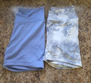 Avia Tie-Dye Marble and Purple Blue Biker Shorts